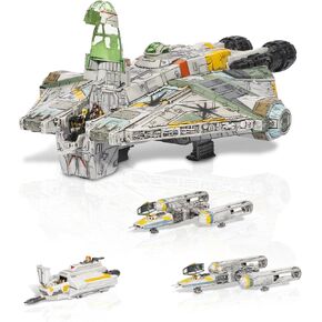 STAR WARS™ Micro Galaxy Squadron Ghost (Secret Mission) - 15-Inch Vehicle with Three Additional Vehicles Plus Ten Micro Figures Accessories