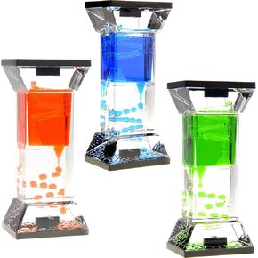 PowerTRC 3 Pack Combo Liquid Motion Bubbler Sensory Toy, Fidget Toy for Desk Tops | Calming and Relaxing ADHD, Anxiety, and Autism Toy for Kids and Adults | Handheld Water Game