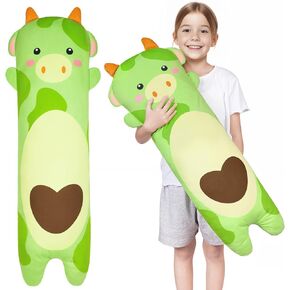 Body Pillow for Kids Long Plush Pillows Stuffed Animal Pillow with Removable Insert for Adults Kids Home Decor, Pink Rainbow