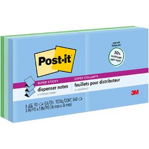 Post-it Super Sticky Pop-up Notes, 3x3 in, 6 Pads, 2X The Sticking Power, Poptimistic, Bright Colors, Recyclable (R330-6SST)