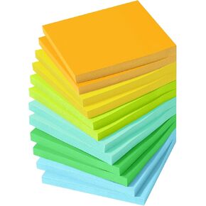 Mr. Pen- Sticky Notes, 3"x3", 12 Pads, Fresh Colors Sticky Notes, Sticky Note, Self-Stick Note Pads, Sticky Pads Sticky Notes Aesthetic, Colorful Sticky Notes, Sticky Notes Bulk, Bulk Sticky Notes