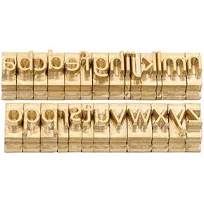 ZONEPACK Copper Brass Stamping Flexible Alphabet Number Symbol Character Stamp Mold Die, Letter Holder, Positioning Plate DIY for Hot Foil Stamping Machine (26pcs MEB Lowercase)
