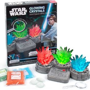 STAR WARS Glowing Crystals, Crystal Growing Kit with Light Up Display Stand, Grow 3 Colorful Crystals, Star Wars Toys, Gift for 8 Year Old Boy, Star Wars Merch, Star Wars Toys for Boys Age 8-12