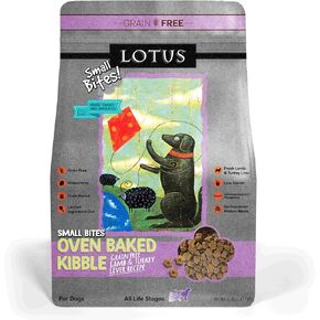 Lotus Oven-Baked Lamb & Turkey Liver Small Bites Recipe Grain-Free Dry Dog Food 4 Pounds in Kuwait