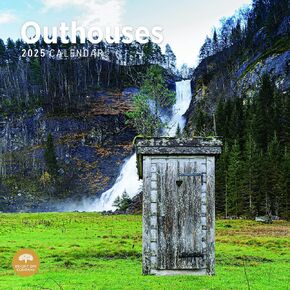 2025 Outhouses Monthly Wall Calendar by Bright Day, 12 x 12 Inch Beautiful Landscape Photography Gift