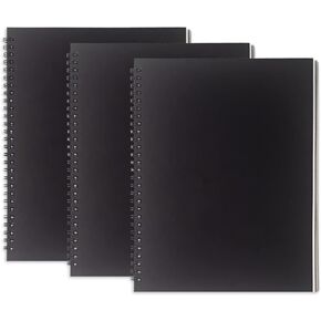 DSTELIN 10 بوصة × 7.5 بوصة، 100 جرام لكل متر مربع، دفتر ملاحظات حلزوني فارغ، 3 عبوات، غطاء ناعم، كتاب رسم، 100 صفحة / 50 ورقة، مع لوحة خلفية للكتابة، (أسود) in Kuwait