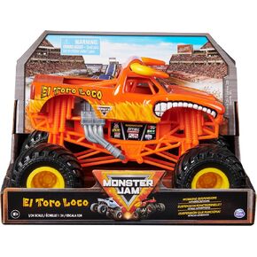 Monster Jam, Official El Toro Loco Monster Truck, Collector Die-Cast Vehicle, 1:24 Scale, Kids Toys for Boys and Girls Ages 3 and up