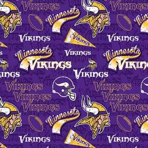 Minnesota Vikings NFL Cotton Fabric, 60 x 54 inches, for Personal Use Only