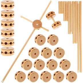 Gadpiparty 60pcs DIY Wooden Building Blocks Toy Different Sized DIY Craft Wooden Splicing Blocks Playthings Stacking Blocks Toys