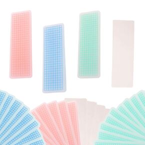 YouU TFYU Washi Cards, 40 Pcs PVC Tape Sample Board Paper Tape Board, 5x15cm Red Blue Green Clear Color