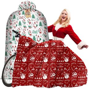 M-sorflly 2Pcs Extra Large Christmas Gift Bags for Presents, 60×70inch Jumbo Christmas Gift Bags, Xmas Oversized Giant Gift Bags for Huge Christmas Gifts Bicycle, Bike and Dolls with 2Pcs Tags