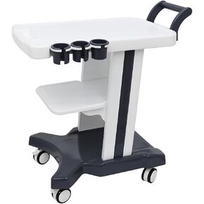 INTSUPERMAI Mobile Trolley Cart for Ultrasound Imaging Scanner System with 3 Holes and Push Handle ABS Plastic 4 Wheels 2 Brake