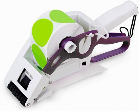أداة وضع الملصقات اليدوية، مسدس ملصقات باركود محمول باليد، آلة وضع العلامات على الزجاجات المستديرة المسطحة، لقلب لفة الملصقات 1 بوصة 3 بوصة، 11.2 × 4.4 × 3.7 بوصة in Kuwait