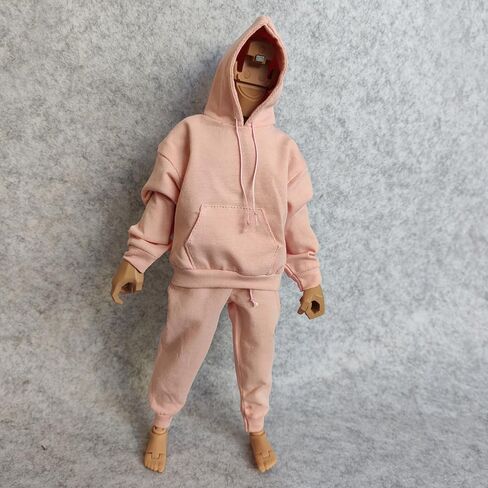 1/6 Custom Scale Man Oversized Hoodie + Trousers Pant Outfit for 12" Male Action Figure Doll Clothes (White) in Kuwait