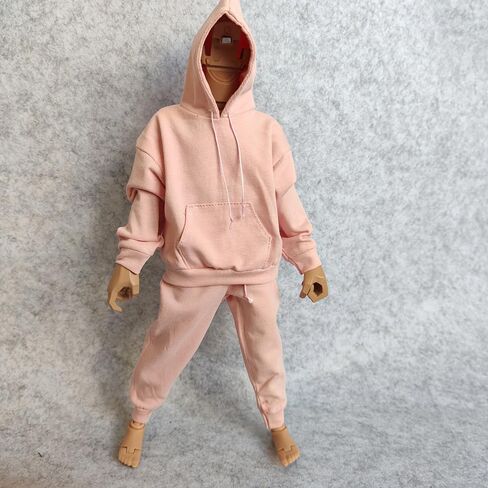 1/6 Custom Scale Man Oversized Hoodie + Trousers Pant Outfit for 12" Male Action Figure Doll Clothes (White) in Kuwait