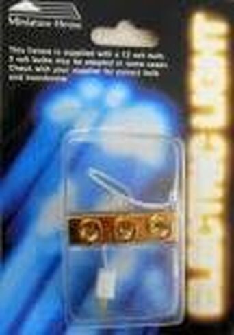 Melody Jane Dolls Houses House Miniature Accessory Electric Lighting 3 Spot Lights in Brass Strip in Saudi Arabia