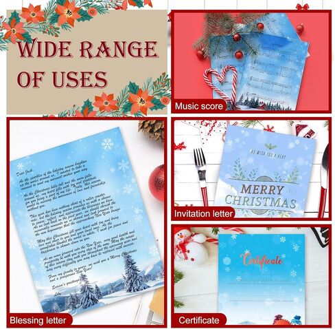 100 Sheets Christmas Snowflake Letterhead Christmas Stationary Paper 8.5 x 11 Inch Holiday Printer Paper Letter Paper Double Sided Writing Paper for Greeting Cards Invitations Office School in Saudi Arabia