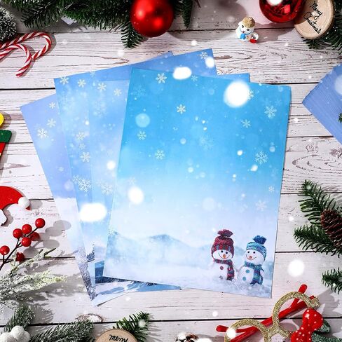 100 Sheets Christmas Snowflake Letterhead Christmas Stationary Paper 8.5 x 11 Inch Holiday Printer Paper Letter Paper Double Sided Writing Paper for Greeting Cards Invitations Office School in Saudi Arabia
