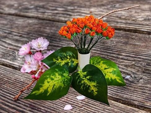 Mini Rose Bud Mulberry Paper Flower, Artificial Tiny Roses Flowers for Wedding Card Embellishment Scrapbook DIY Bouquet Crafts. (Red) in Kuwait