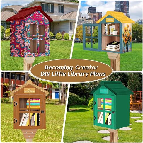 Little Library Box Outdoor Free Library,Double Little Library with Shelf,Trapezoidal Roof Little Library Box Free for Neighborhoods Diy, Schools,Community Sharing Books,Newspapers,Art,Flyers in Saudi Arabia