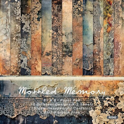 Scrapbook Paper Pad, 24 Sheets Mixture Colored Paper, 6"×6" Holiday Pattern Cardstock Paper Assorted Colors, Scrapbooking Supplies Paper for Junk Journal Craft DIY Photo Album Cottagecore Room Décor in Kuwait