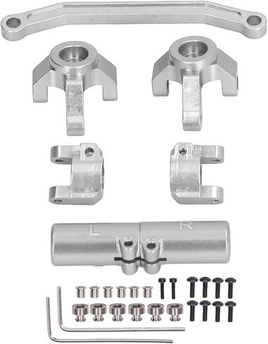 مجموعة قاعدة التوجيه الأمامية RC من سبائك الألومنيوم للمحور الخلفي لمجموعة ECX Barrage 1/24 لـ RGT 1/24 لسيارة التسلق FTX 1/24 (فضي) in Saudi Arabia