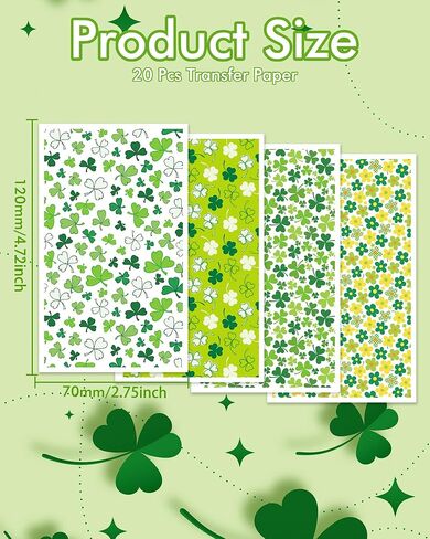 Puocaon Flower Clay Transfer Paper - 4 Design 20 Pcs Transfer Paper for Polymer Clay, Hand Painted Floral Pattern Water Soluble Polymer Clay Transfer Sheets for Jewelry Making, Clay Transfer Papers in Kuwait