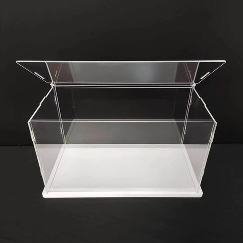 Clear Acrylic Display Case, Self-Assembly Acrylic Box with White Thick Base and Upward Swing Door, Dustproof Protection Showcase Organizer for Collectibles Doll Toys Models (35X20X20cm/14X8X8inch) in Saudi Arabia