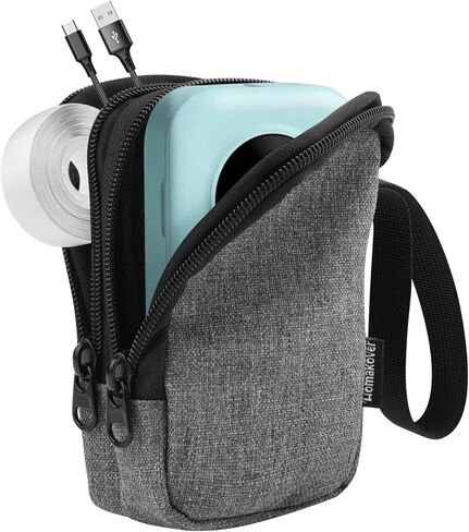 Labels Makers Case Compatible with Phomemo D30 Label Maker/Memoking D30 label maker/NiiMbot D11, Mini Labeler Printer Carrying Bag Organizer with Pockets for Tape Paper Roll and Accessories, CASE ONLY in Saudi Arabia