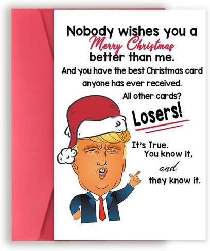 بطاقة ترامب لعيد الميلاد المضحكة، هدايا عيد الميلاد الفكاهة للنساء والرجال، بطاقات عيد الميلاد رائعة له، بطاقة هدايا للعطلات تحت عنوان الفكاهة ترامب لها in Kuwait
