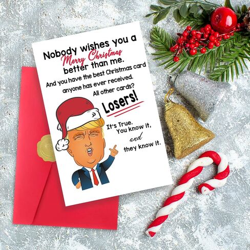 بطاقة ترامب لعيد الميلاد المضحكة، هدايا عيد الميلاد الفكاهة للنساء والرجال، بطاقات عيد الميلاد رائعة له، بطاقة هدايا للعطلات تحت عنوان الفكاهة ترامب لها in Kuwait