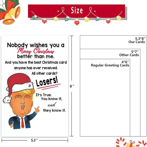 بطاقة ترامب لعيد الميلاد المضحكة، هدايا عيد الميلاد الفكاهة للنساء والرجال، بطاقات عيد الميلاد رائعة له، بطاقة هدايا للعطلات تحت عنوان الفكاهة ترامب لها in Kuwait