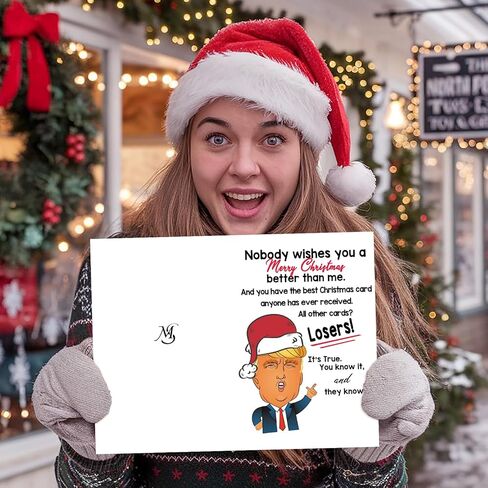 بطاقة ترامب لعيد الميلاد المضحكة، هدايا عيد الميلاد الفكاهة للنساء والرجال، بطاقات عيد الميلاد رائعة له، بطاقة هدايا للعطلات تحت عنوان الفكاهة ترامب لها in Kuwait