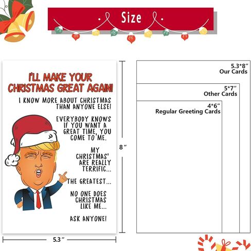 Funny Christmas Trump Card, Humor Christmas Gifts for Women Men, Great Xmas Cards for Him Her, Humor Trump Themed Holiday Gifts Card for Him Her in Saudi Arabia