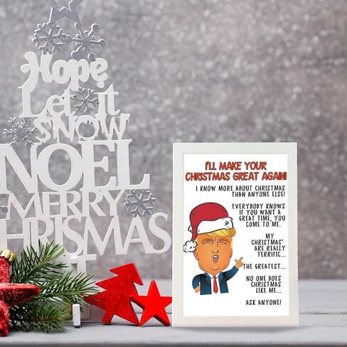 Funny Christmas Trump Card, Humor Christmas Gifts for Women Men, Great Xmas Cards for Him Her, Humor Trump Themed Holiday Gifts Card for Him Her in Saudi Arabia