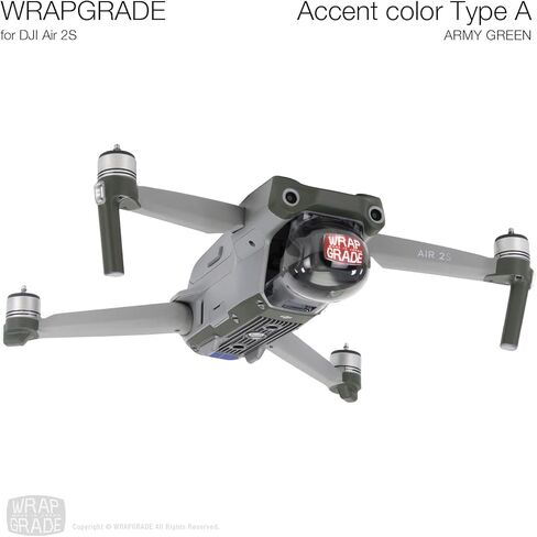 Wrapgrade Skin Compatible with DJI Air 2S | Accent Color A (NEON Yellow) in Kuwait