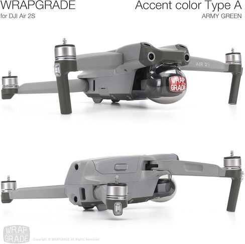Wrapgrade Skin Compatible with DJI Air 2S | Accent Color A (NEON Yellow) in Kuwait