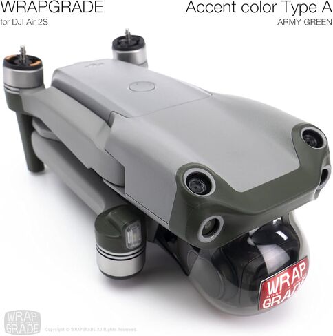 Wrapgrade Skin Compatible with DJI Air 2S | Accent Color A (NEON Yellow) in Kuwait
