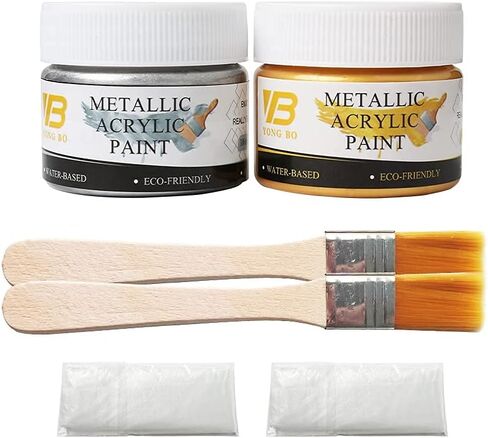 YongBo Metallic Gold Acrylic Paint, 100ml Gold Paint, Gold Leaf Paint for Metal, Wood, Headstone, Painting, Non Toxic Non Fading in Saudi Arabia