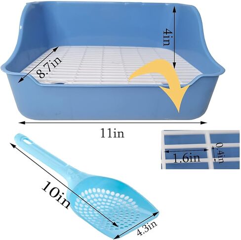 Hamiledyi Rabbit Litter Box, Small Animal Corner Potty Trainer, Bunny Toilet Pets Plastic Rectangle Cage Bedding Box Pet Pan with Chew Toys for Guinea Pigs Hamster Chinchilla Ferret in Kuwait