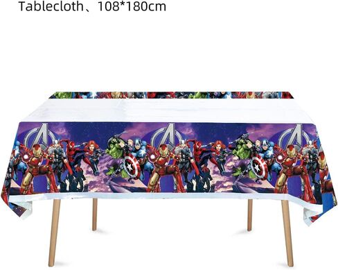 SUTRADHAR 2pcs Superhero Tablecloth Table Cover, for Superhero Theme Birthday Party Supplies Decorations (70" x 42") 2pcs (1) in Saudi Arabia