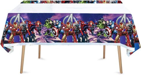 SUTRADHAR 2pcs Superhero Tablecloth Table Cover, for Superhero Theme Birthday Party Supplies Decorations (70" x 42") 2pcs (1) in Saudi Arabia