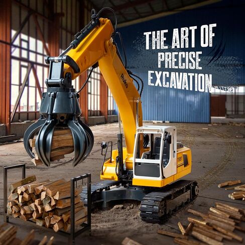 Ruko 1661 Remote Control Excavator Toys for Boys, 2.4Ghz RC Construction Vehicles with Metal Shovel & Simulated Lights Gift for Kids in Saudi Arabia