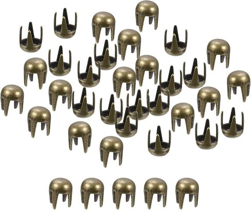 uxcell 160Pcs Bronze Round Dome Rivets, 7mm Brass Spike Studs Spots Punk Rock Nailheads Claw Beads for DIY Clothes Belt Bag Shoes Bracelet Leather Craft in Saudi Arabia