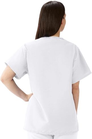 Medline ComfortEase Unisex Reversible Scrub Top, 2 Pockets, Black, Size X-Small in Saudi Arabia