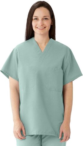Medline ComfortEase Unisex Reversible Scrub Top, 2 Pockets, Black, Size X-Small in Saudi Arabia