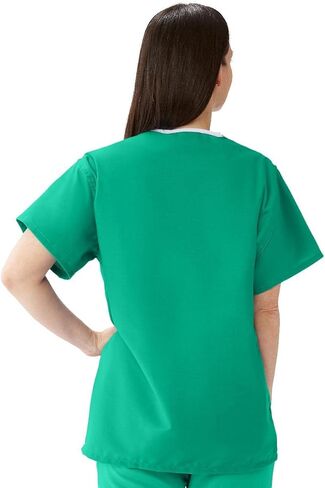 Medline ComfortEase Unisex Reversible Scrub Top, 2 Pockets, Black, Size X-Small in Saudi Arabia
