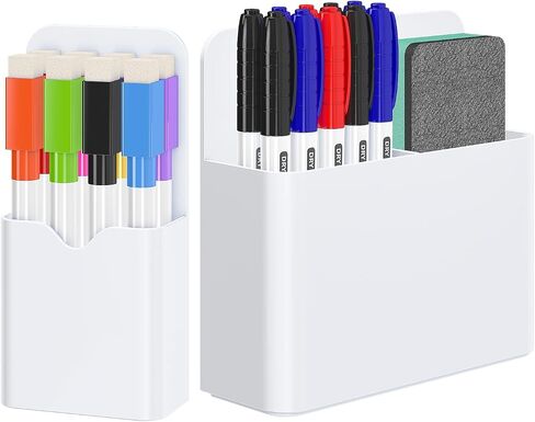 2 Pack Magnetic Pen Holder,Magnetic Dry Erase Marker Storage,Magnetic Pencil Organizer for Whiteboard,Refrigerator,Locker (Blue) in Saudi Arabia