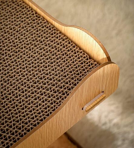 Detachable Wooden Cat House Corrugated Cat Scratch Board, Wear-Resistant Dust Free Vertical Double Layered Cat Nest in Saudi Arabia