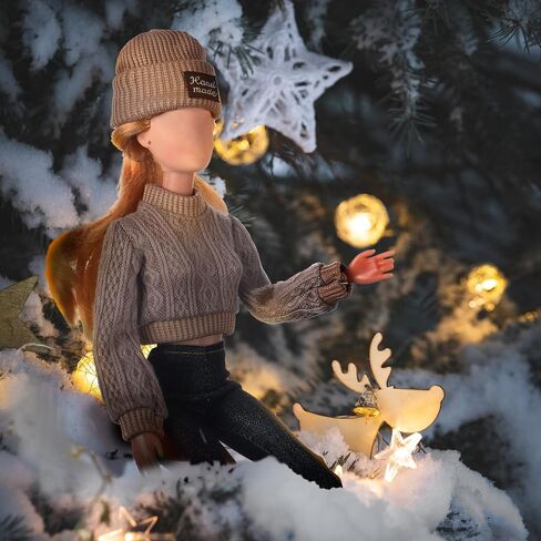 6 Pcs Christmas Doll Clothes 11.8 Inch Doll Accessories Set Sweaters Denim Pant Outfit Doll Clothing Sweet Doll Outfits for Christmas Birthday Gift in Saudi Arabia